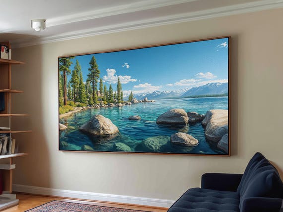 Lake Tahoe Rustic Landscape, Panoramic Art Print