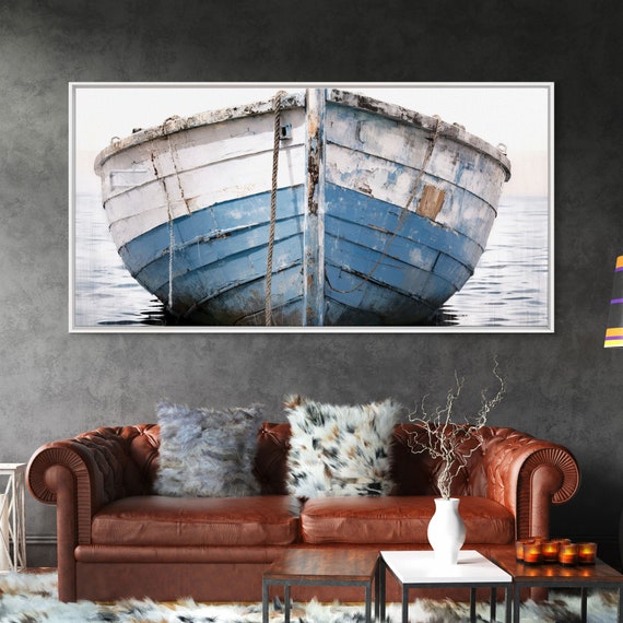 Old Wooden Ship, Boho Nautical Wall Art Print