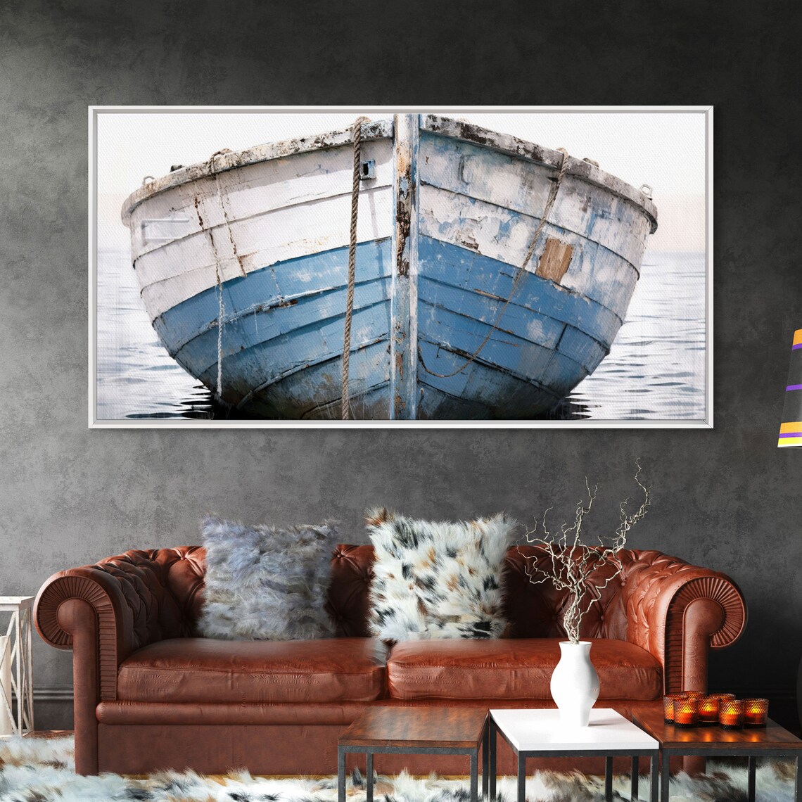 Old Wooden Ship, Boho Nautical Wall Art Print