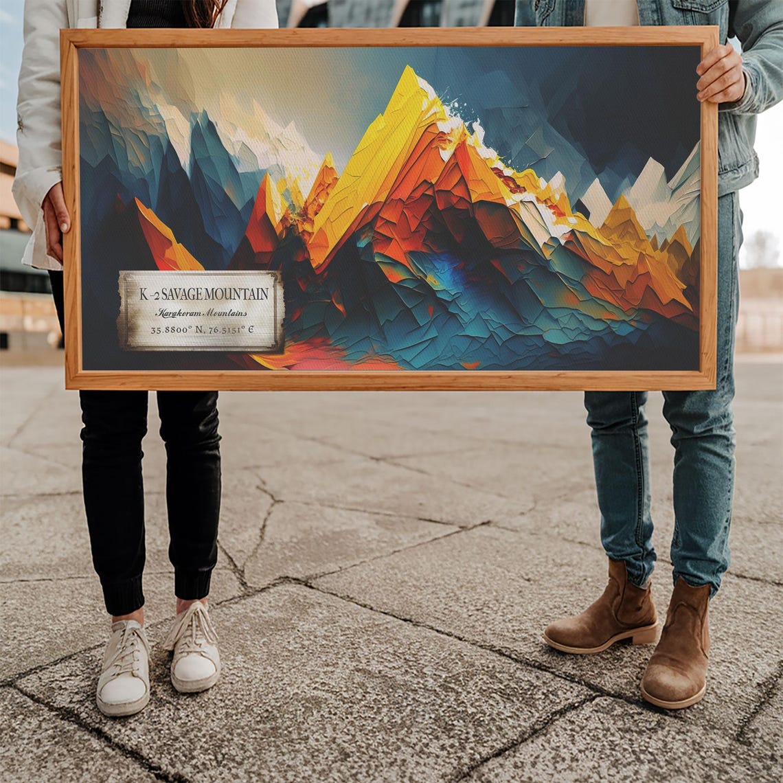 K2 Savage Mountain Karakoram Colorful Geometric Abstract Peak Poster - Image 5