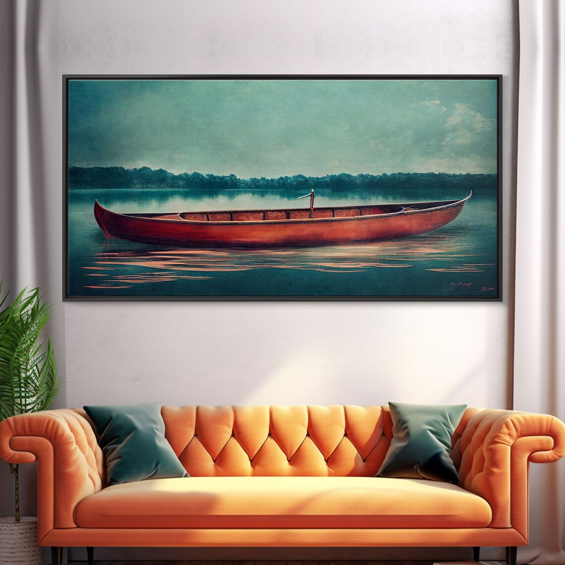 Canoe Lakehouse Art Print, Man Cave Wall Art - Image 5