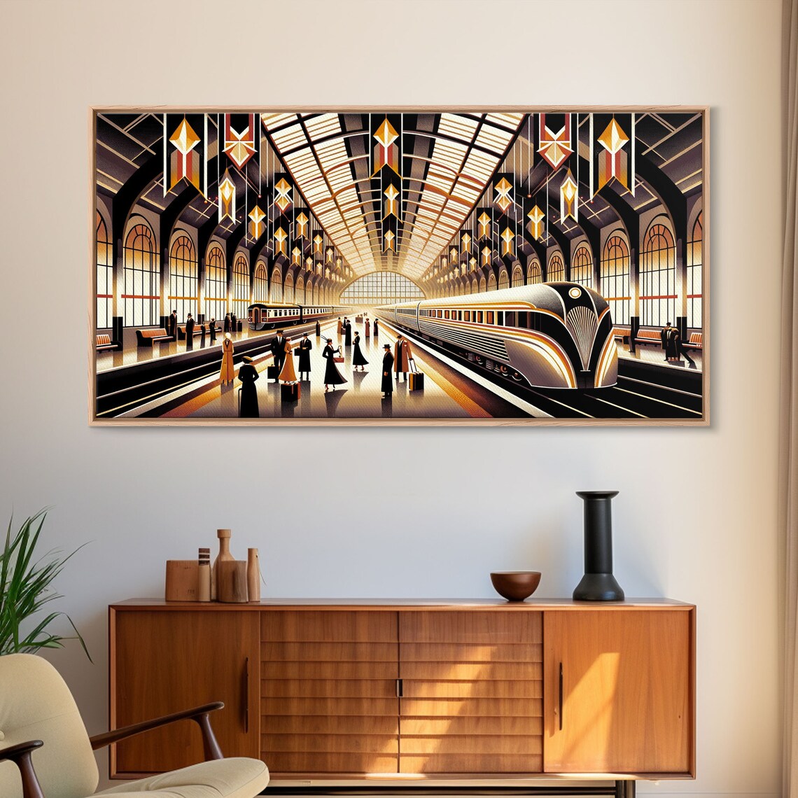 Art Deco Train Station Retro Subway Art Print