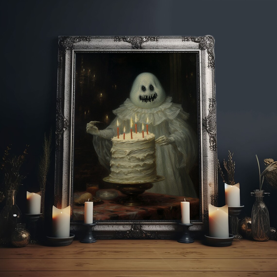 The Ghost And Cake Funny Halloween Poster Print - Image 6