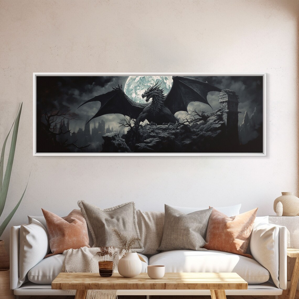 Dragon Panoramic Fantasy Painting Decor Art Print - Image 5