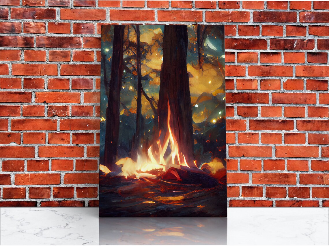 Abstract Campfire Art Print, Living Room Wall Art - Image 4