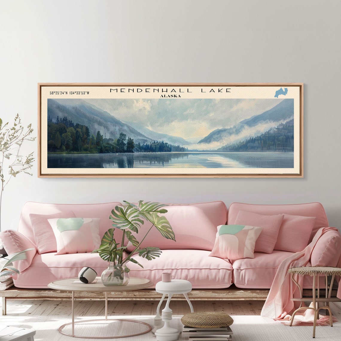 Mendenhall Lake Alaska Misty Mountain Fjords Mirror Water Lake Poster - Image 3