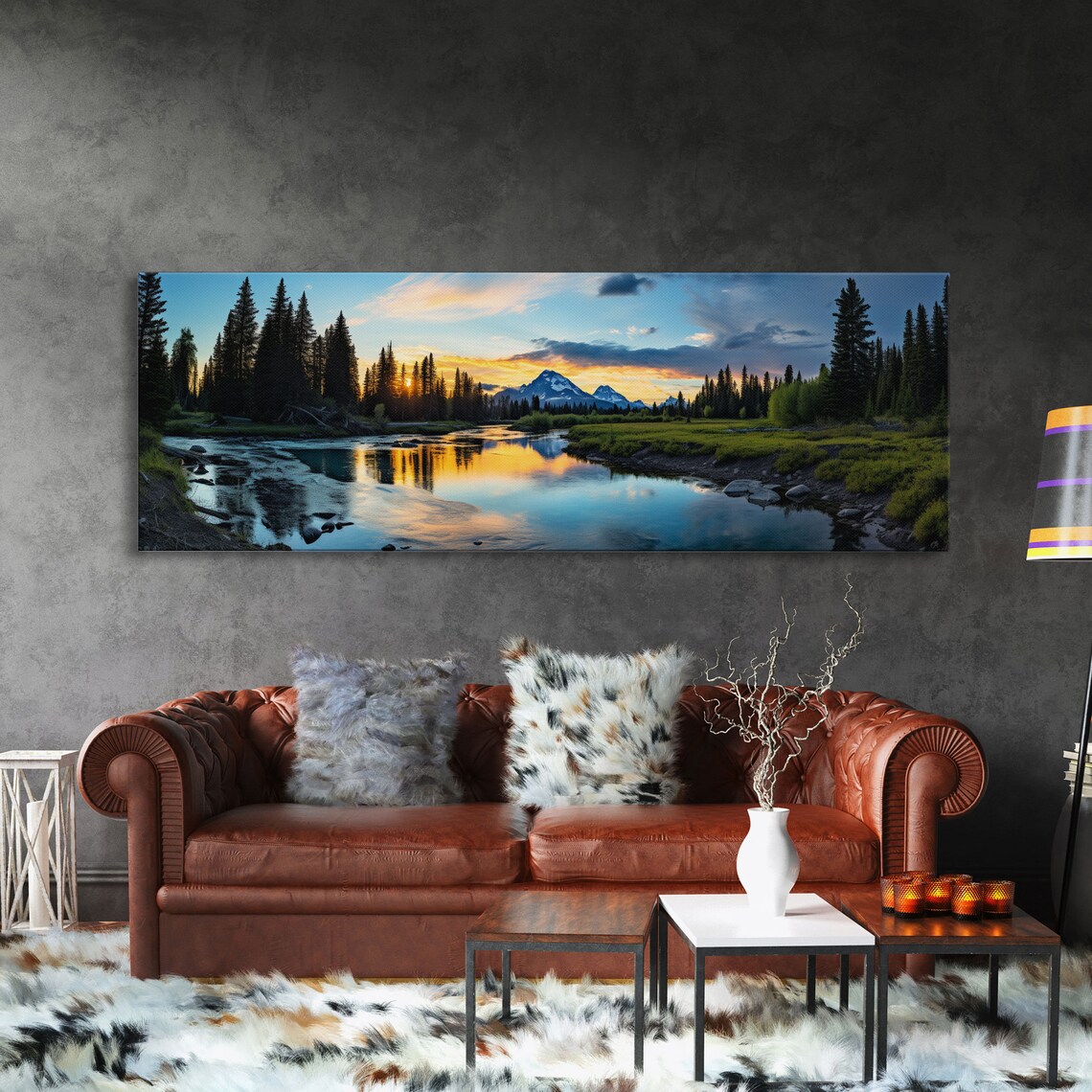 Banff National Park Sunset Panorama Art Print - Image 3