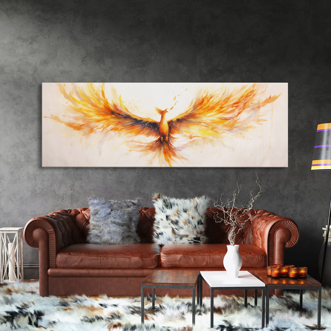 The Phoenix Panoramic Print, Mystical Rebirth Poster - Image 3