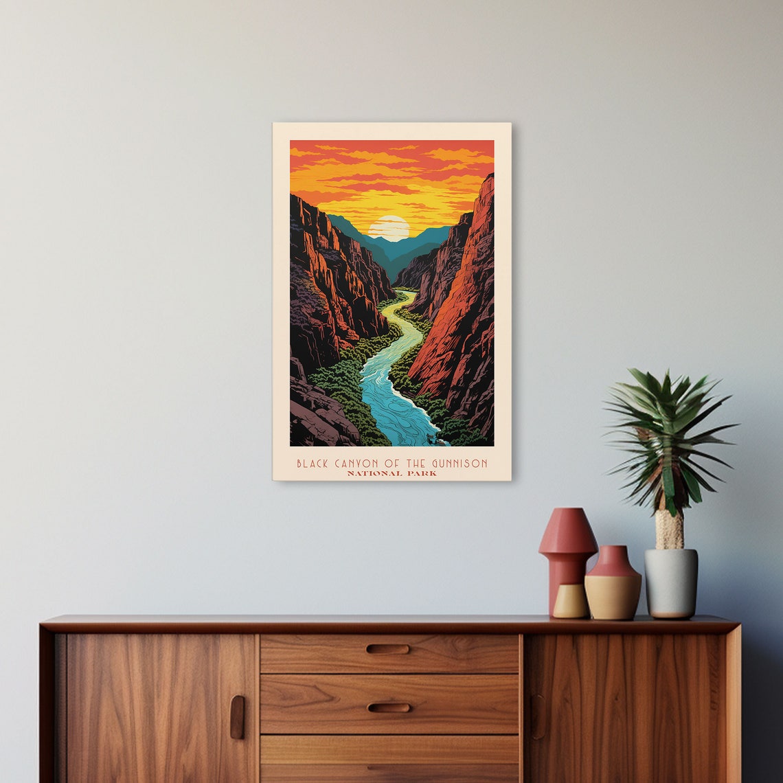 Black Canyon Of The Gunnison National Park Framed Wall Art Print Travel Poster Colorado Travel Art Roadtrip Decor Cool Art - Image 5