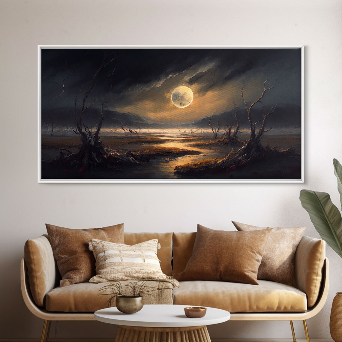 Midnight in the Swamp Fantasy Art Poster, Full Moon - Image 5
