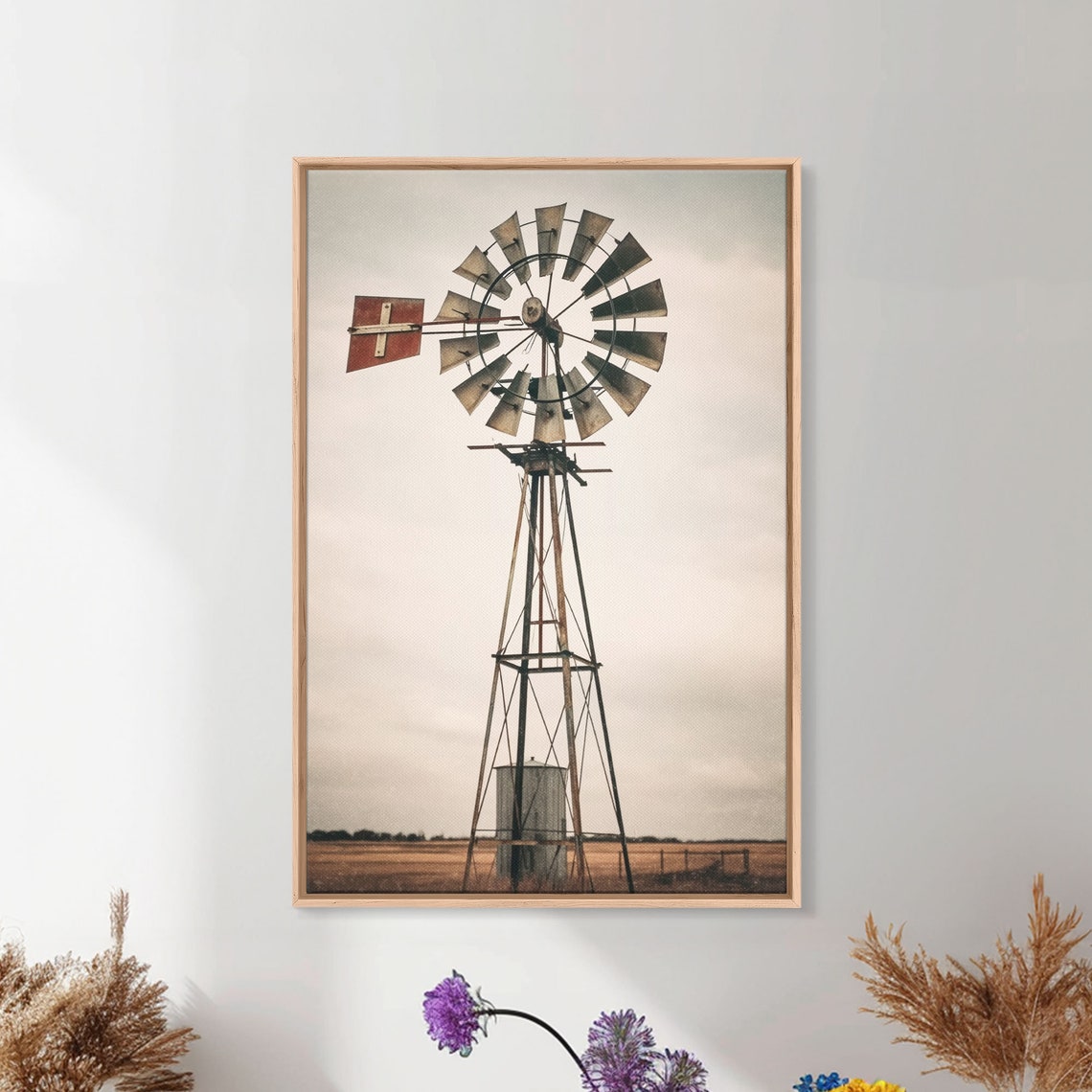 Rustic Farmhouse Home Decor Windmill Photography Photo Print Art Rustic Industrial Farmhouse Wall Art Picture Country Landscape Picture - Image 6