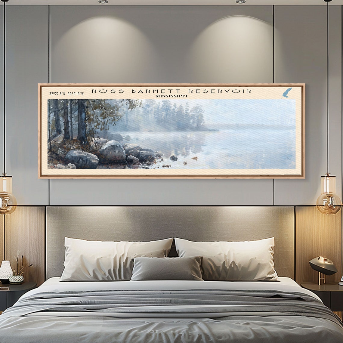 Ross Barnett Reservoir Mississippi Misty Shoreline Morning View Poster - Image 4