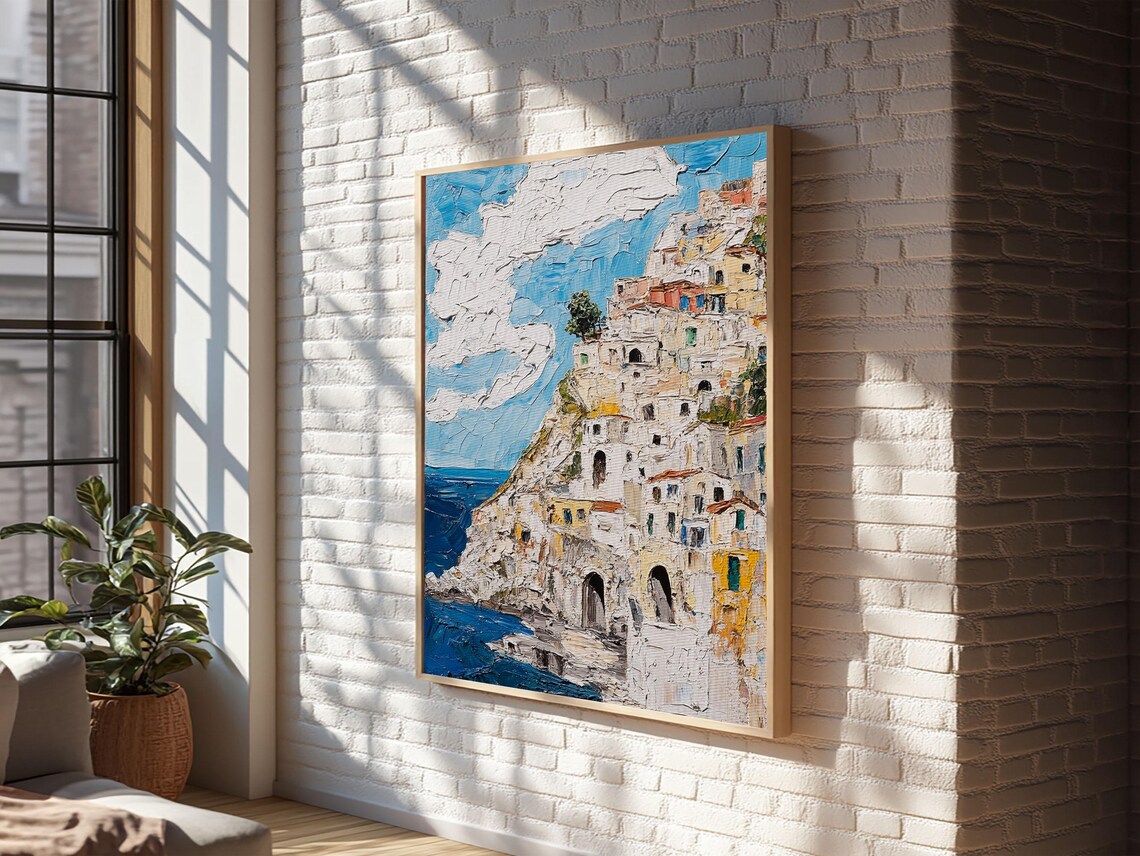 Cinque Terre Manarola Italy Cliff Village Colorful Impasto Seascape Travel Poster - Image 6