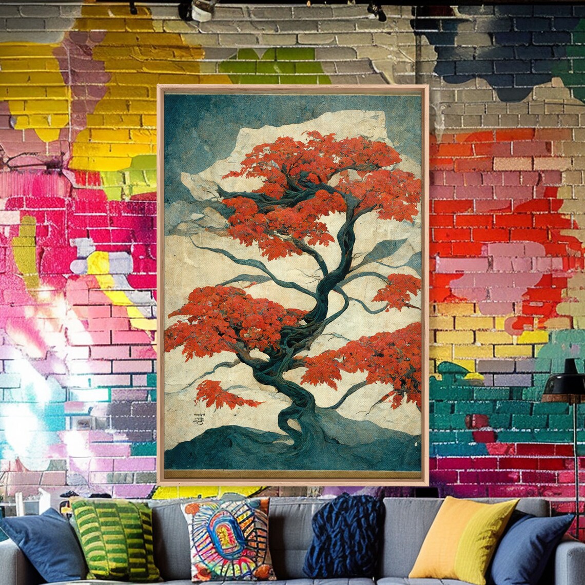 Japanese Maple Tree Abstract Art Print, Japanese Style - Image 5