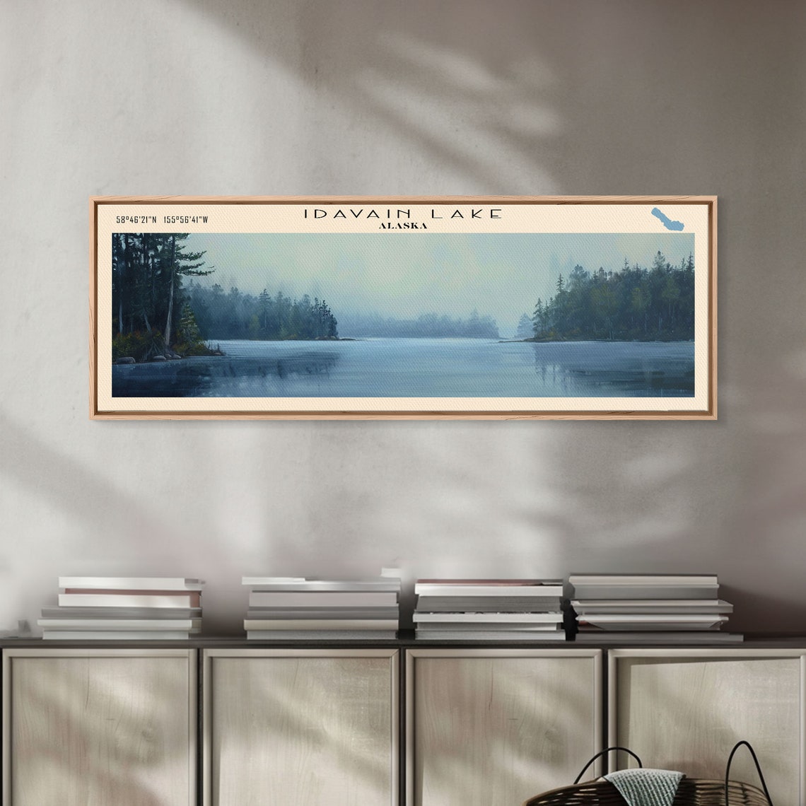 Idavain Lake Alaska Misty Evergreen Forest Calm Water Travel Poster - Image 3