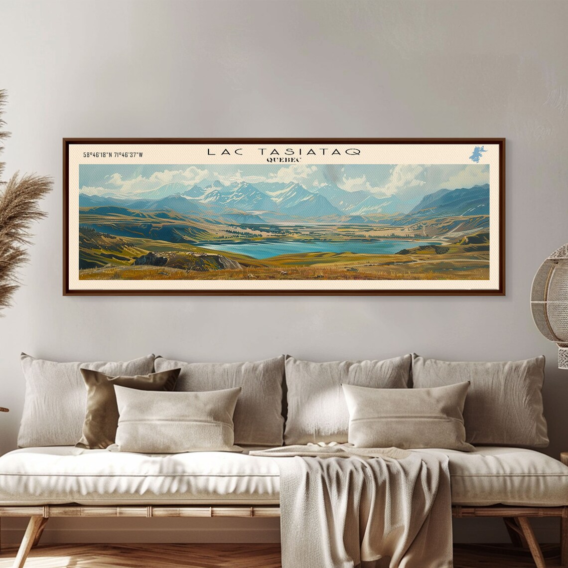 Lac Tasiataq Quebec Tundra Valley Turquoise Lake Snow Peaks Poster - Image 2