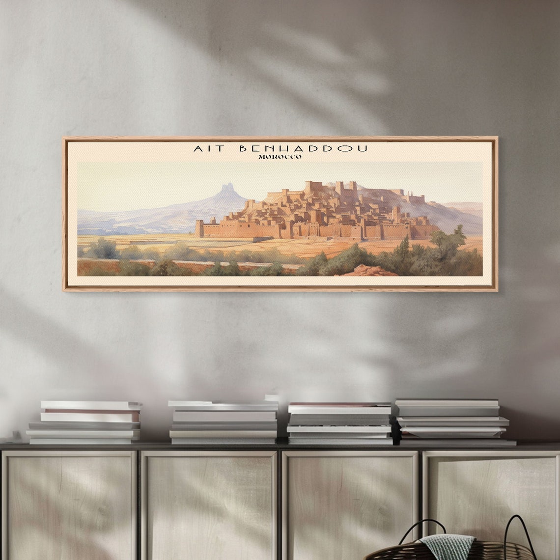 Ait Benhaddou Morocco Kasbah Hilltop Village Desert Watercolor Poster - Image 5