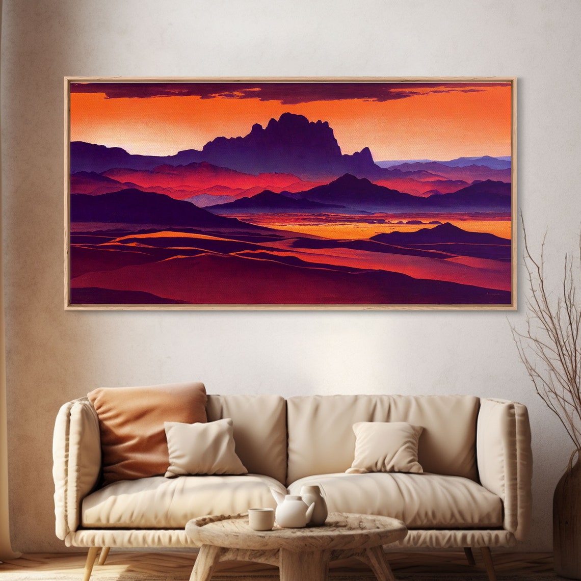 Arizona Desert Sunset Print Vaporwave Style Oversize Office Art - Image 4