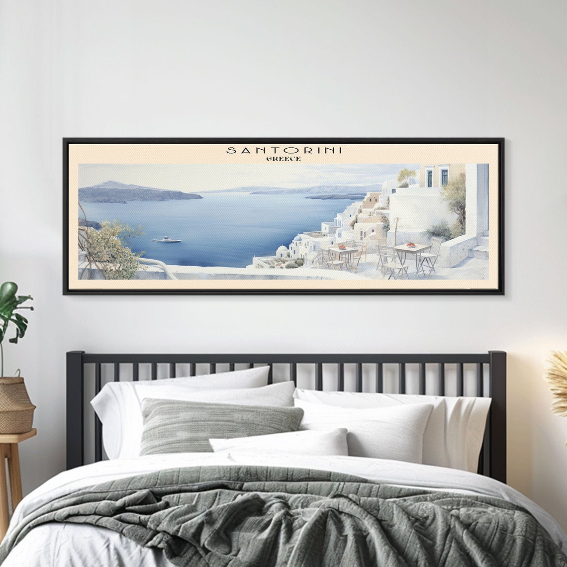 Santorini Greece White Village Caldera Sea View Panoramic Poster - Image 5