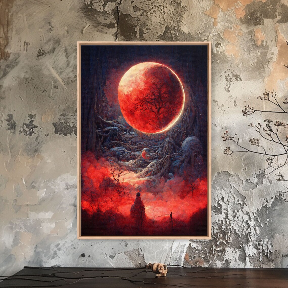 Blood Moon Halloween Cosmic Horror Poster Print - Image 3