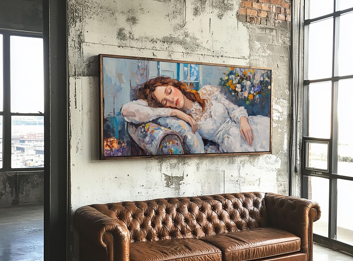 Sleeping Woman Impressionist Oil Painting Romantic Bedroom Poster - Image 6