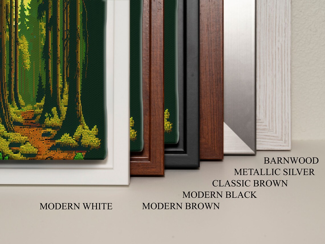 Forest Pixel Art Print Game Room Wall Decor Among The Tall Trees - Image 2