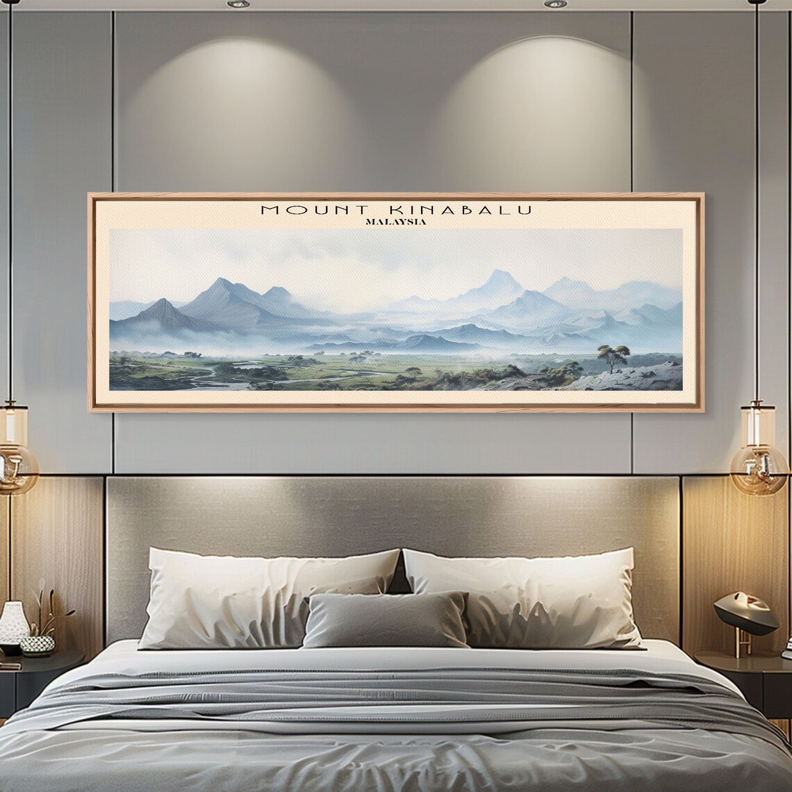 Mount Kinabalu Panoramic Travel Poster, Malaysia