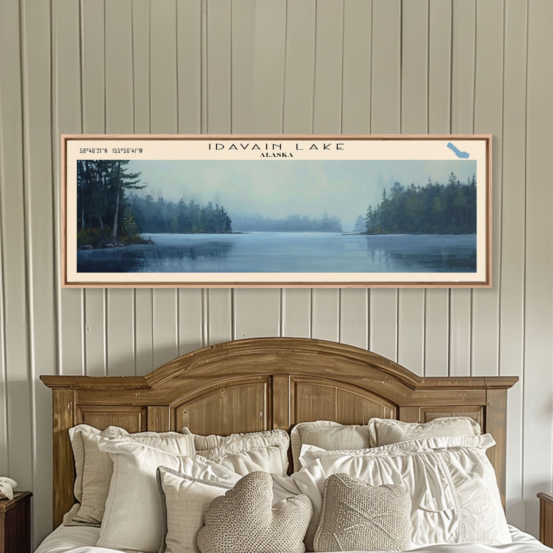 Idavain Lake Alaska Misty Evergreen Forest Calm Water Travel Poster - Image 2