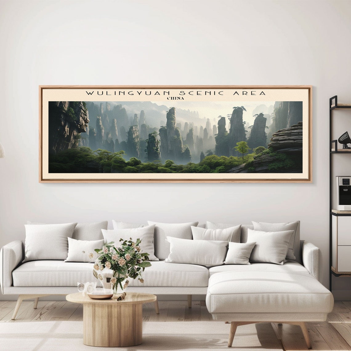 Wulingyuan China Misty Stone Forest Pillars Mountain Panoramic Poster - Image 2