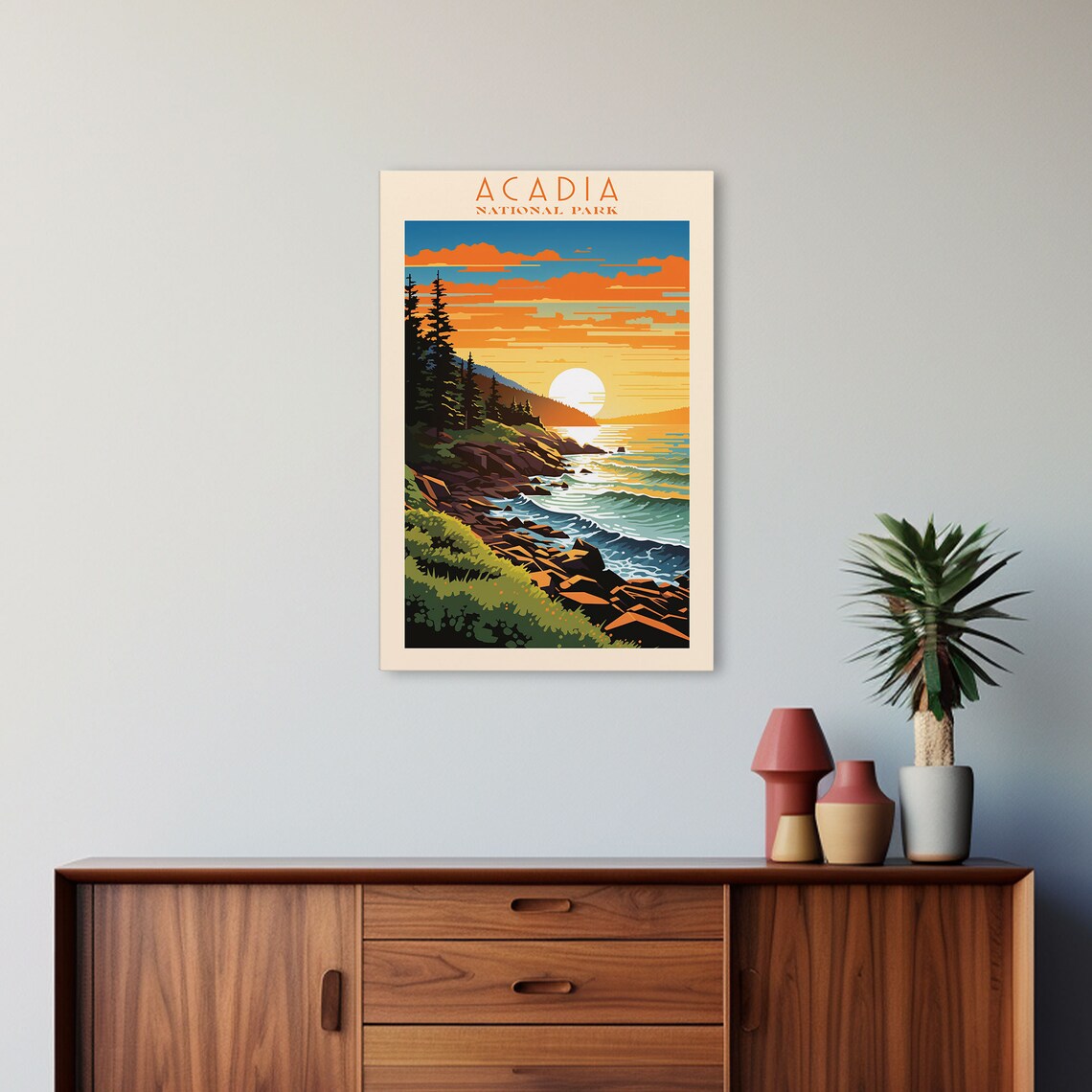 Acadia National Park Retro Travel Poster, State Park Art - Image 5