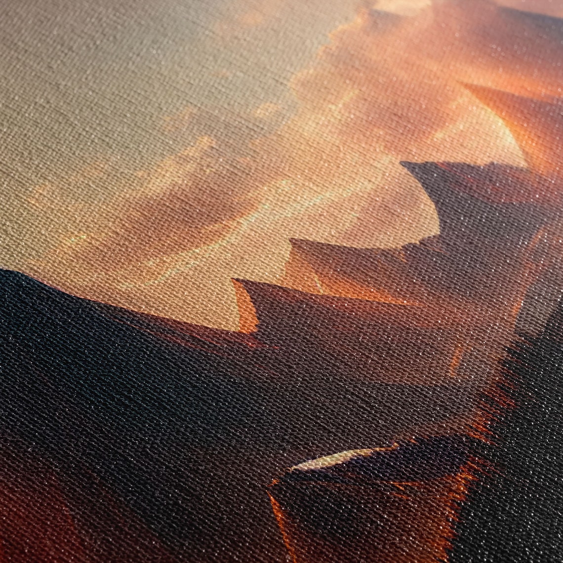 Sunset Over The Mountains Ready To Hang Print Panoramic Art Above Bed Art Above Couch Art Above Sofa Landscape Decor - Image 2