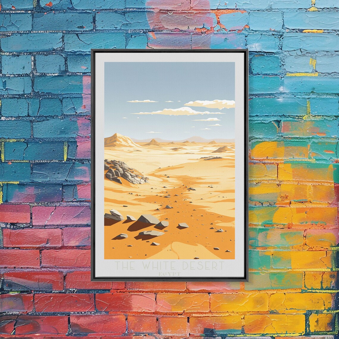 The White Desert Egypt Golden Dunes Rocky Desert Landscape Poster - Image 5