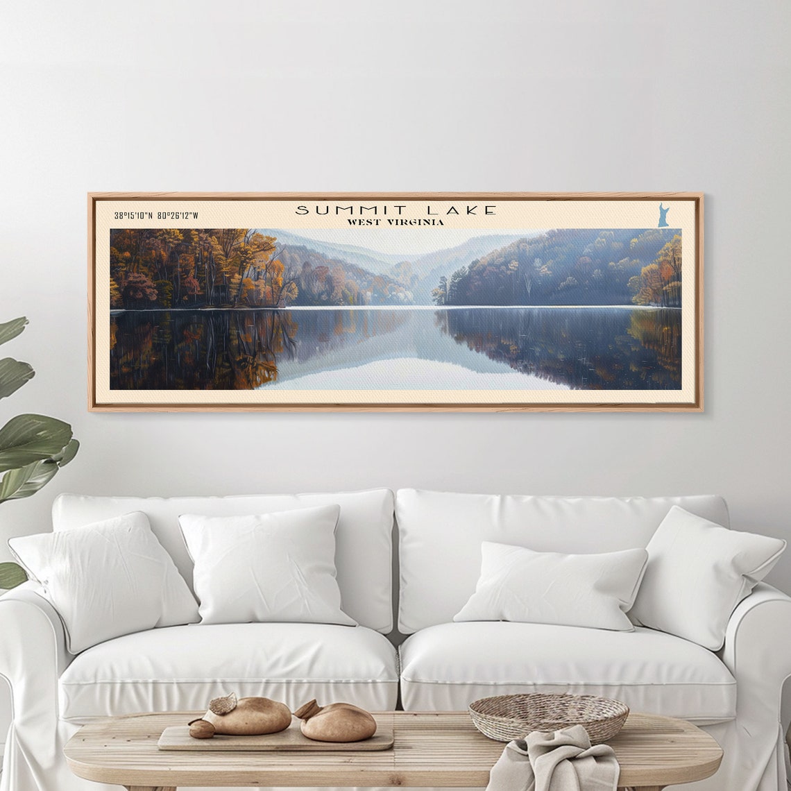Summit Lake West Virginia Autumn Mirror Calm Forest Lake Travel Poster - Image 5