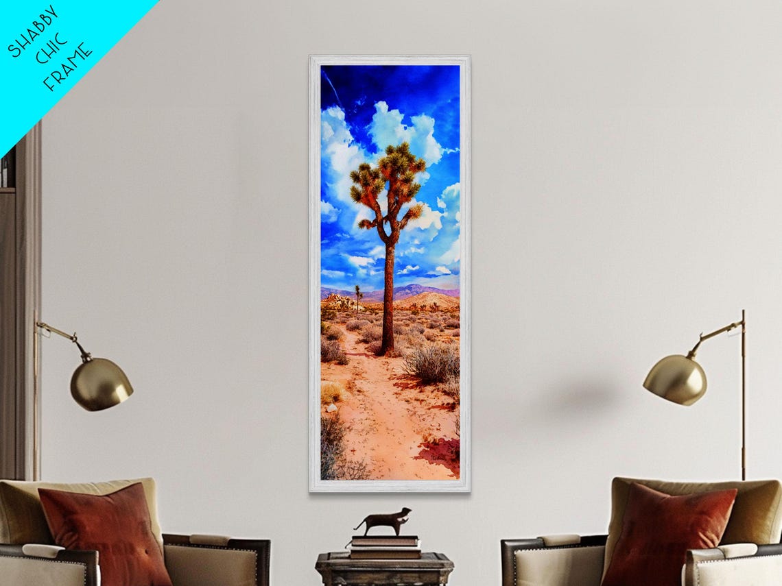 Joshua Tree Desert Trail Vivid Blue Sky California Desert Poster - Image 2