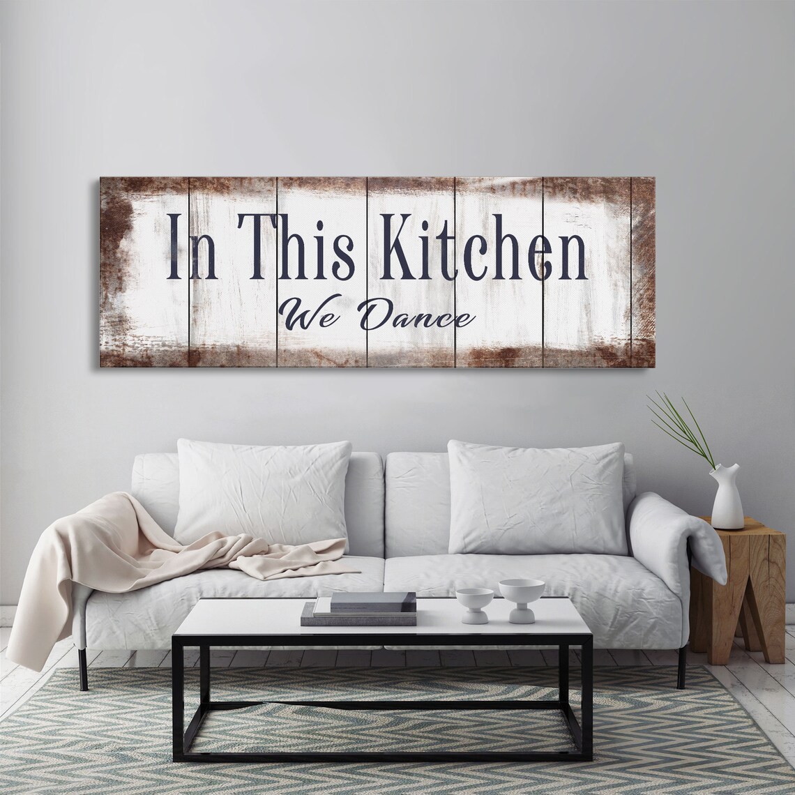 In This Kitchen We Dance Sign, Modern Farmhouse Wall Art