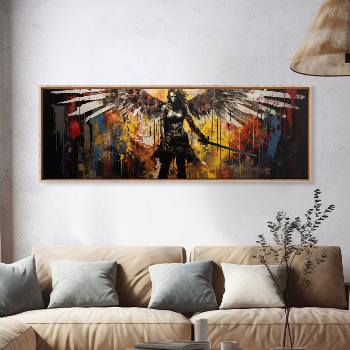 Graffiti Battle Angel Wall Art Print, Game Room - Image 4