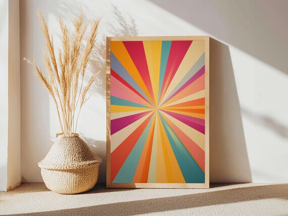 Light Speed Jasper Brandy Pink And Burnt Orange Wall Art Mcm Style Home Decor Retro Wall Art Vintage 1960s Style Decor