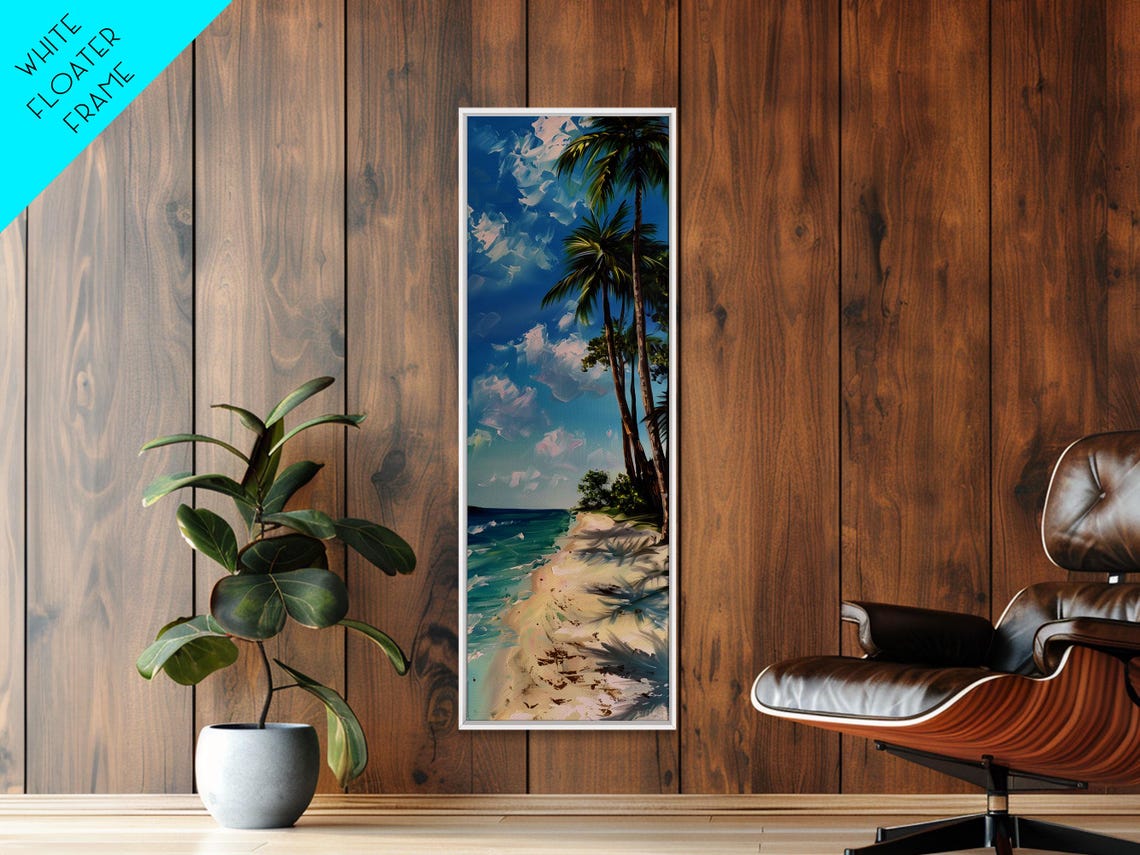 Palm Trees And Gentle Waves On Sandy Beach Sunny Coastal Scene Poster - Image 6
