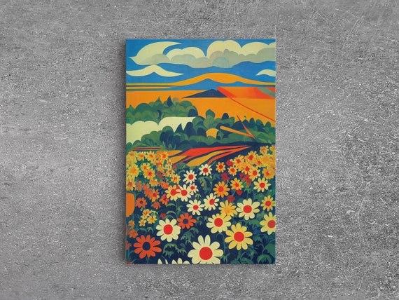Surrealist Daisy Flowers Psychedelic Art Print