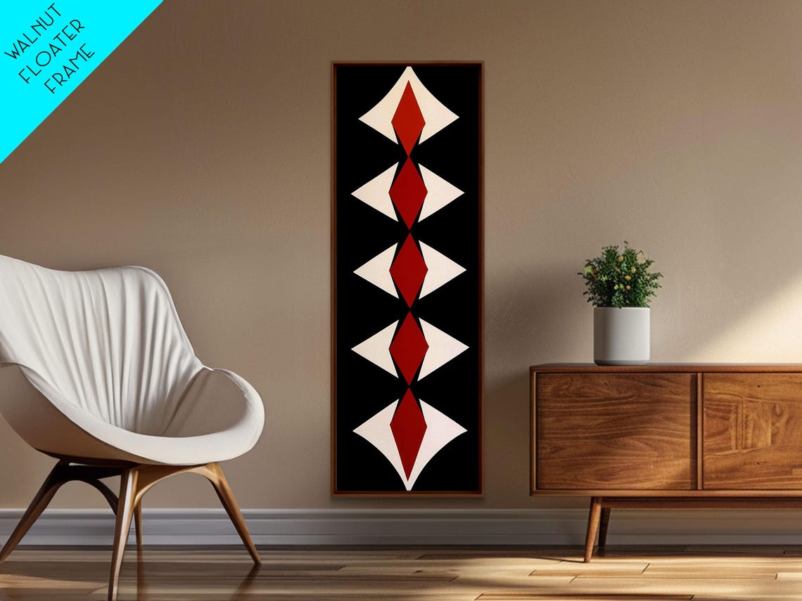 Geometric Diamond Column Black Background Modern Abstract Poster - Image 5