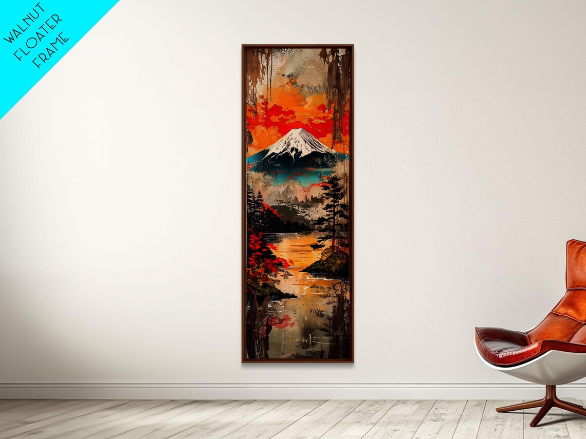 Mount Fuji Snow Capped Autumn Foliage Lake Reflection Japan Poster - Image 4