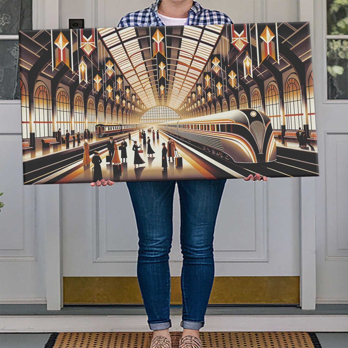 Art Deco Train Station Retro Subway Art Print for Him - Image 4