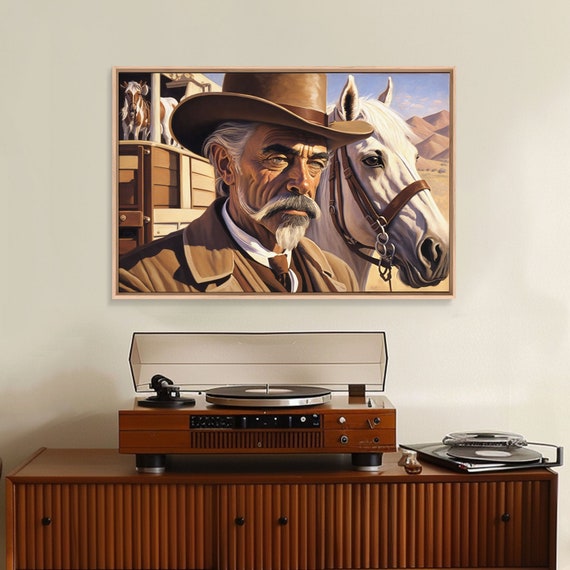 Wild West Cowboy Painting Western Decor Southwestern Wall Art Modern Design Painting Southern Home Art Ranch Wall Art