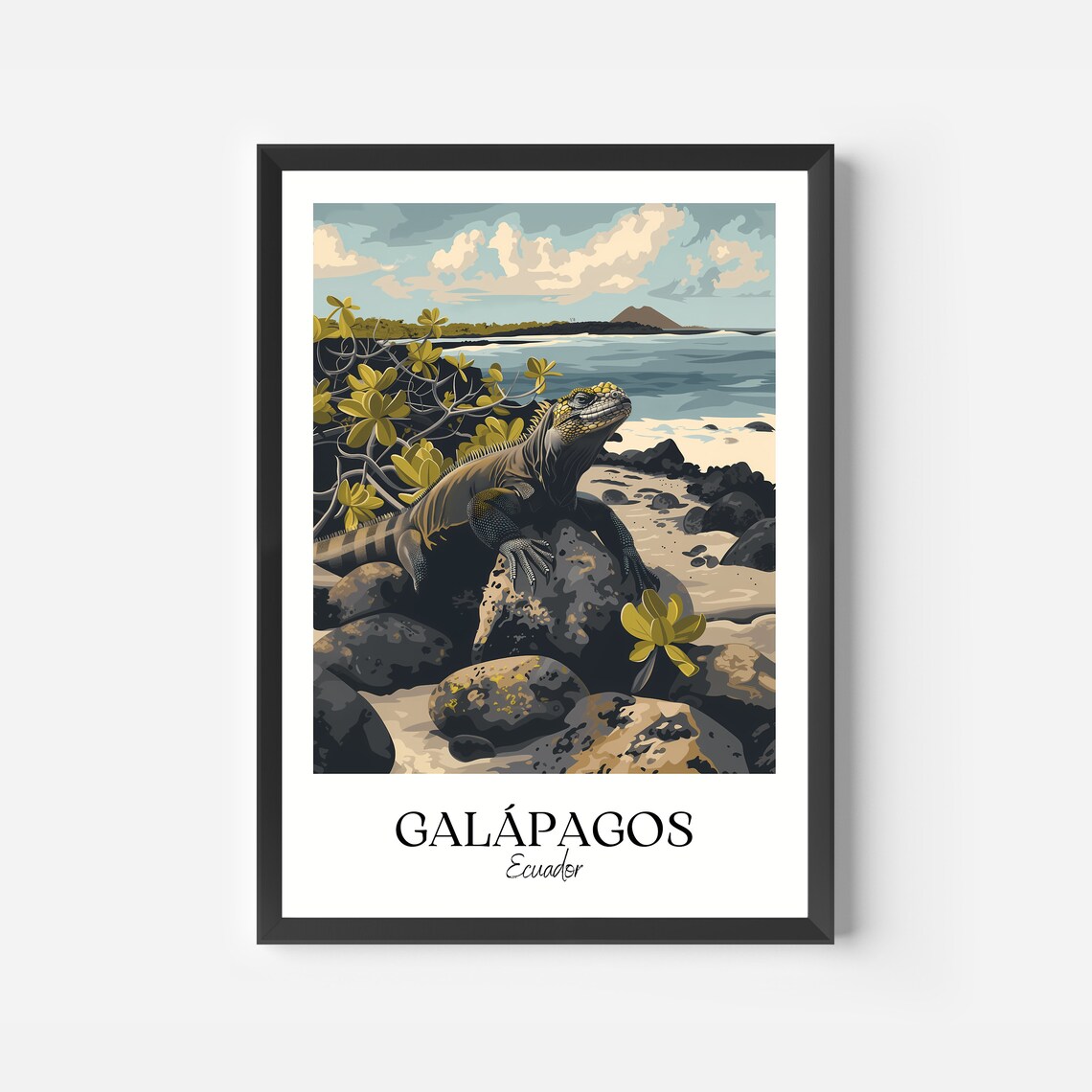 Galapagos Ecuador Marine Iguana Coastal Wildlife Travel Poster - Image 2