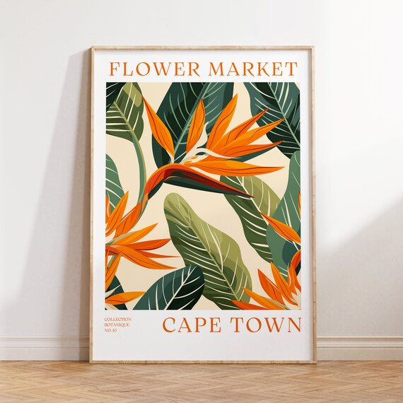 Cape Town Flower Market Flower Market Print Boho Art Flower Store Decor Flower Market Poster Botanical Poster