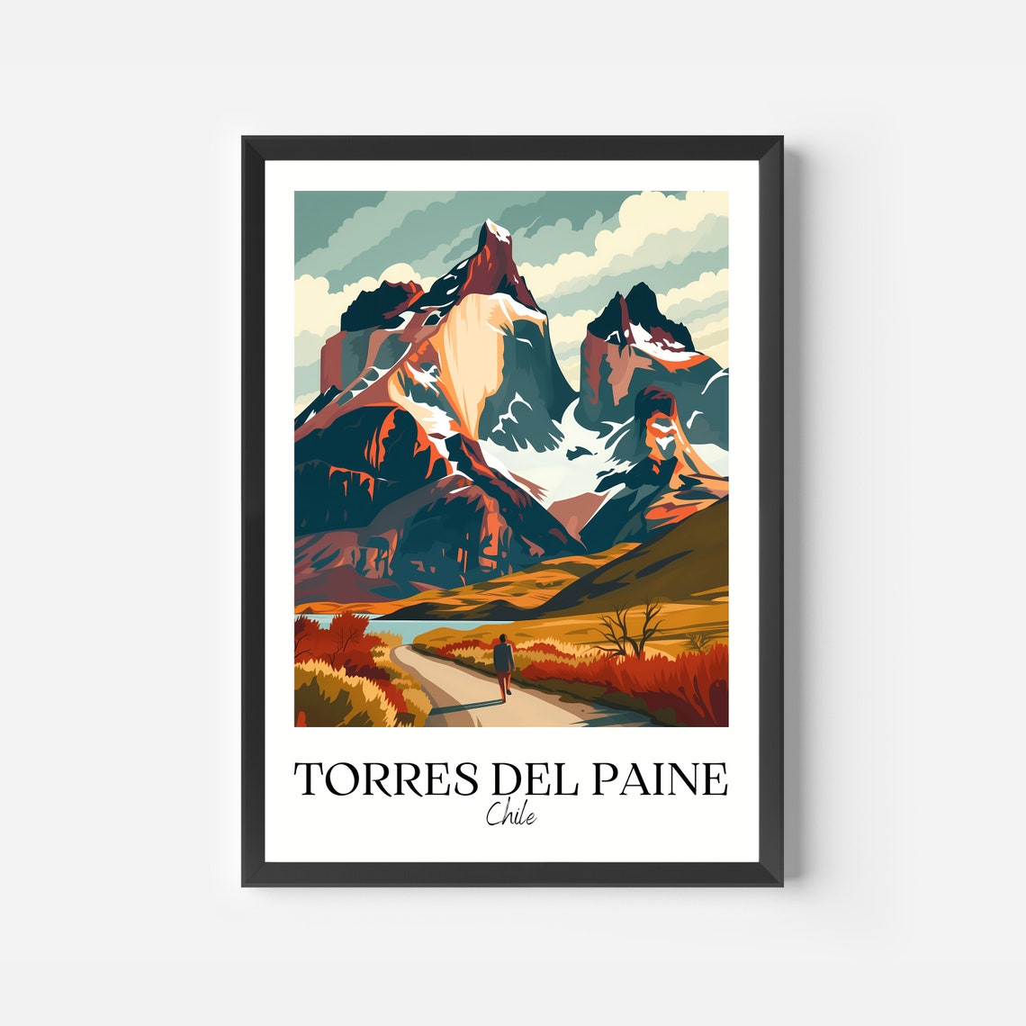 Torres Del Paine National Park Print Torres Del Paine Travel Poster Chile Travel Gift Torres Del Paine Chile Poster - Image 2