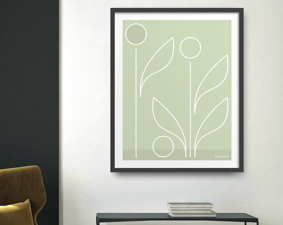 Modern Floral Art Print Minimalist Flower Art Geometric Flower Print Geometric Floral Art Minimalist Wall Art Organic Modern Decor - Image 4