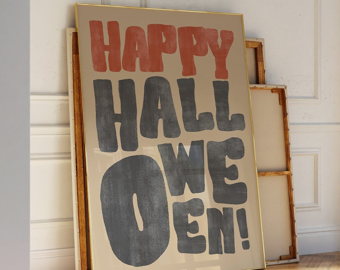 Vintage Halloween Quote Poster, Retro Typography