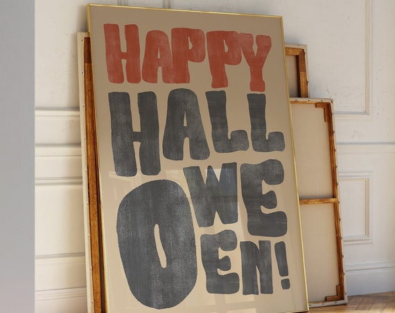 Vintage Halloween Quote Poster, Retro Typography