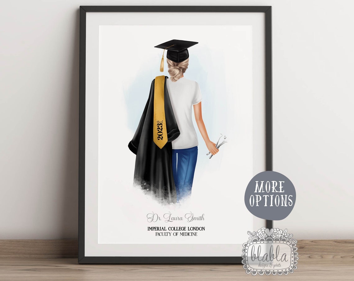 Custom Dentist Print Personalised Dentist Graduation Gift Future Dentist Gifts Phd Gift Paramedic Nurse University Gift File
